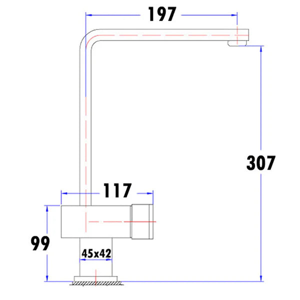 Nova Sink Mixer Chrome – alternate view