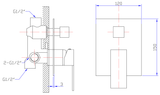 Rosa Wall Mixer Diverter – detail view
