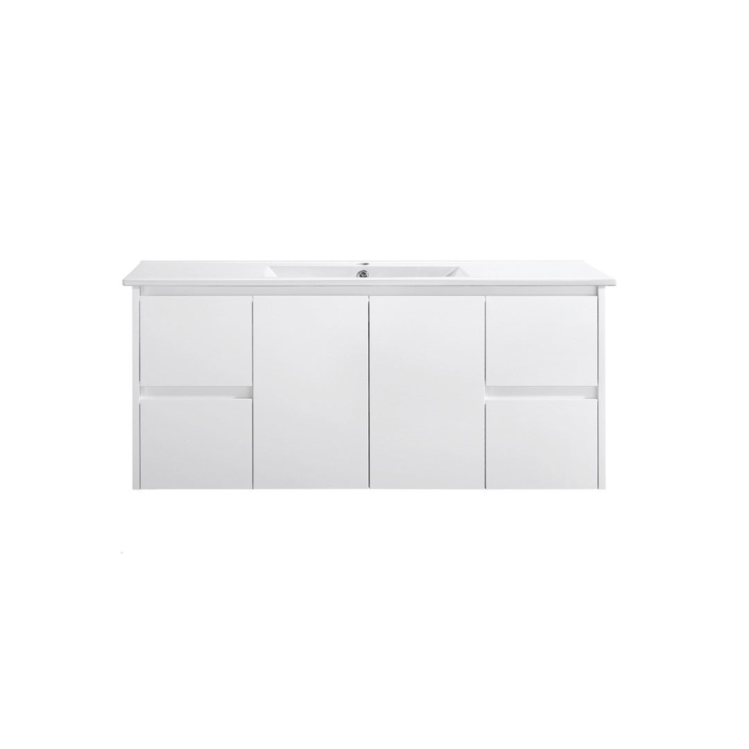 PWH1200 - 1200x460x540mm Wall Hung PVC Waterproof Vanity with Ceramic Basin