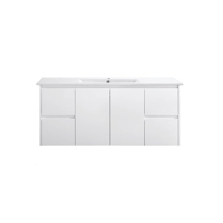 PWH1200 - 1200x460x540mm Wall Hung PVC Waterproof Vanity with Ceramic Basin