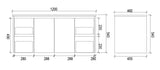 PWH1200 - 1200x460x540mm Wall Hung PVC Waterproof Vanity with Ceramic Basin – alternate view