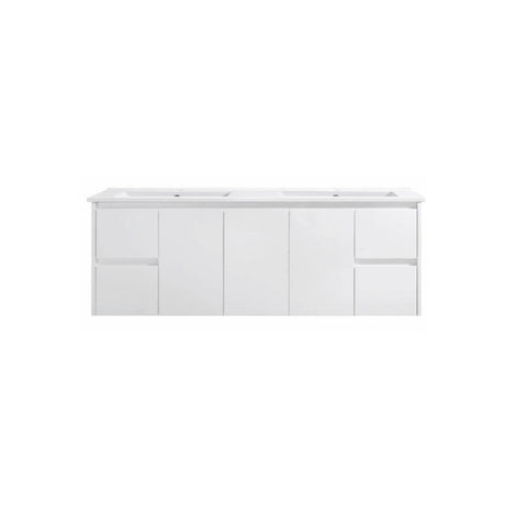 PWH1500D - 1500x460x540mm Wall Hung PVC Waterproof Vanity with Double Bowl Undermount Basin