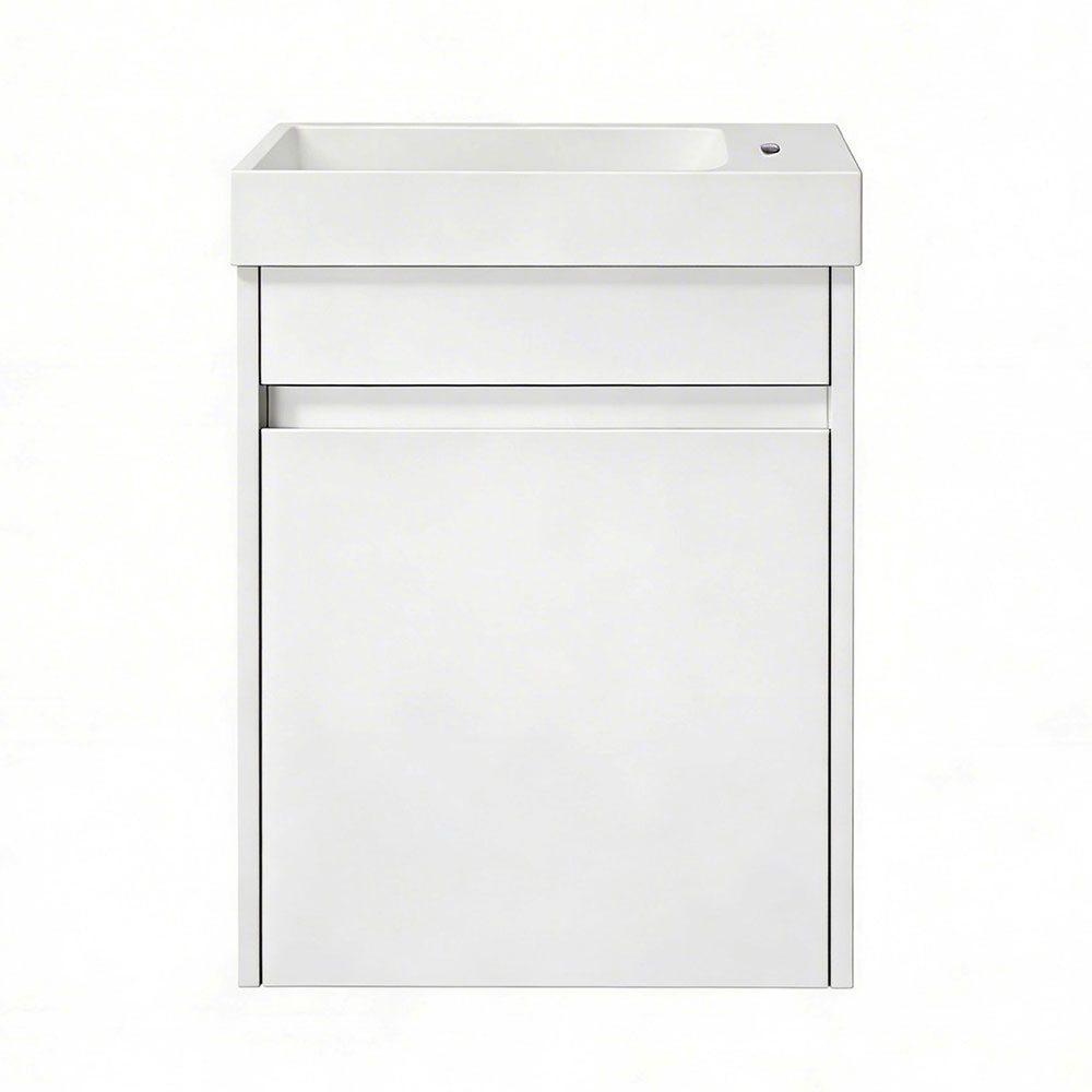 PWH400 - 400x220x540mm Wall Hung PVC Waterproof Vanity with Poly Marble Basin