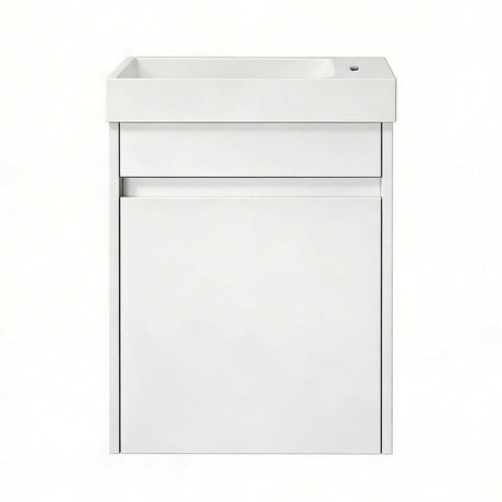 PWH400 - 400x220x540mm Wall Hung PVC Waterproof Vanity with Poly Marble Basin