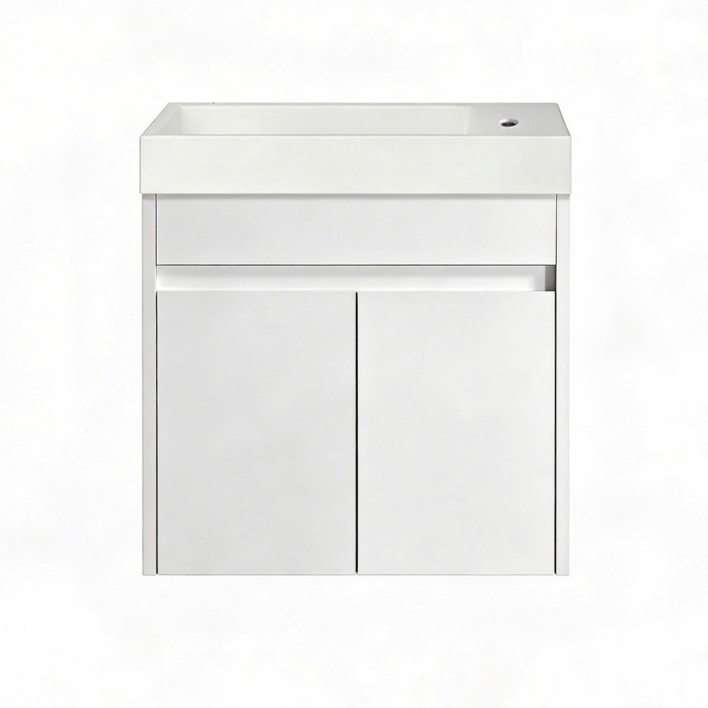 PWH500 - 500x300x540mm Wall Hung PVC Waterproof Vanity Poly Marble Basin
