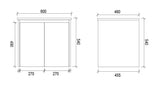 PWH600 - 600x460x540mm Wall Hung PVC Waterproof Vanity with Ceramic Basin – alternate view