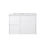 PWH750L - 750x460x540mm Wall Hung PVC Waterproof Vanity with Ceramic Basin
