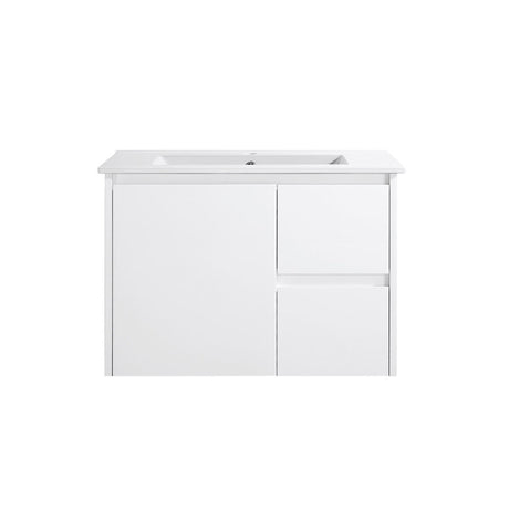 PWH750R - 750x460x540mm Wall Hung PVC Waterproof Vanity with Ceramic Basin