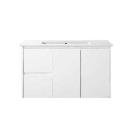 PWH900L - 900x460x540mm Wall Hung PVC Waterproof Vanity with Ceramic Basin
