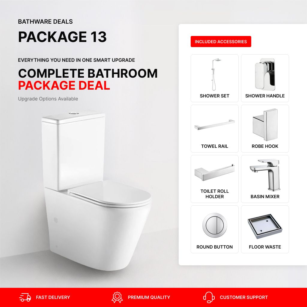 Eden Chrome Bathroom Package – Complete Shower, Toilet & Accessory Set