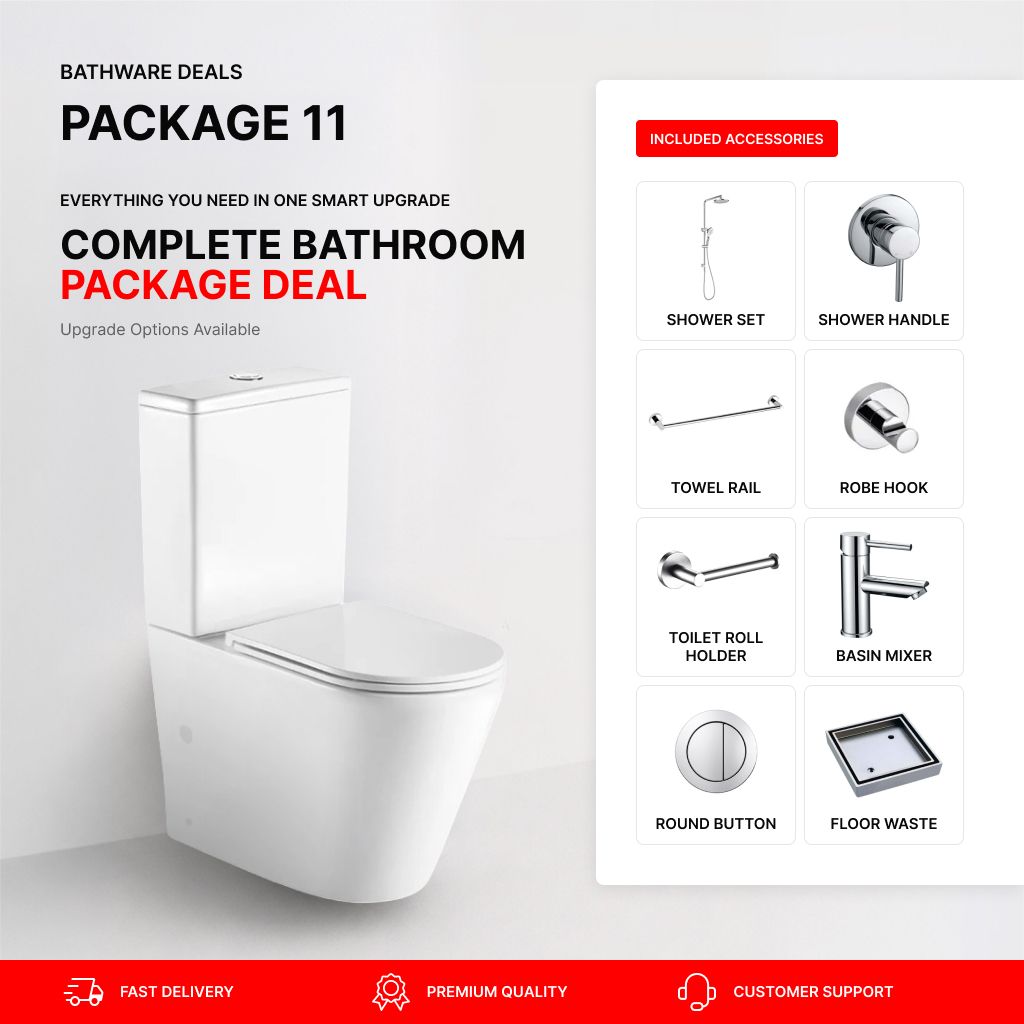 Otus Chrome Bathroom Package – Complete Shower, Toilet & Accessory Set