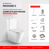 Ruki Brushed Nickel Bathroom Package – Complete Shower, Toilet & Accessory Set