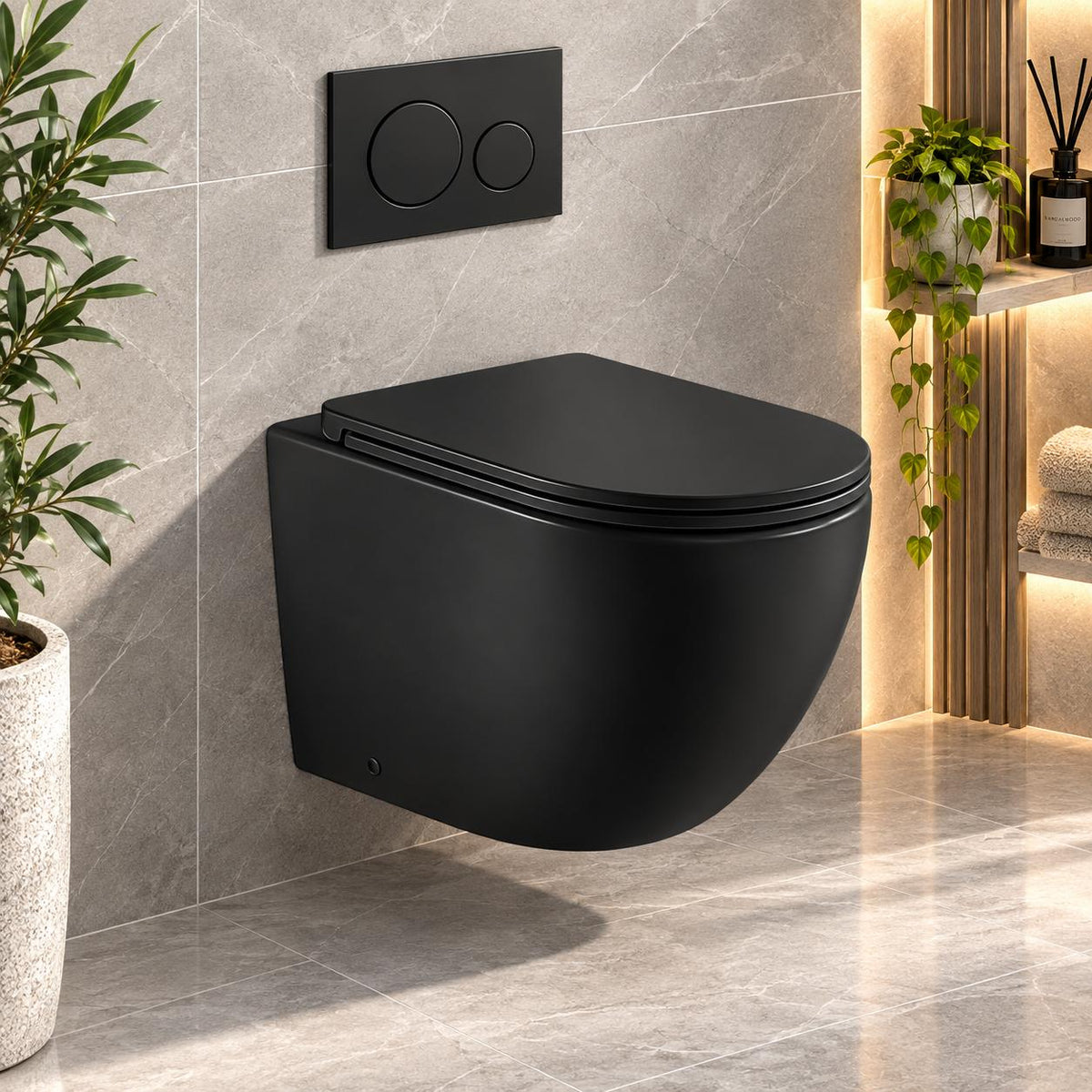 Cera Matte Black Floor Pan