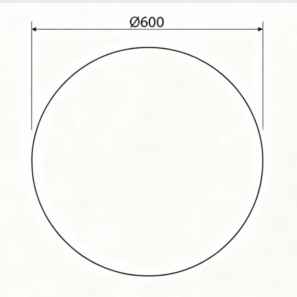 RM600 - 600x600x5mm Pencil Edge Copper Free Round Plain Mirror – alternate view