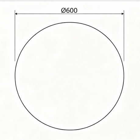 RM600 - 600x600x5mm Pencil Edge Copper Free Round Plain Mirror – alternate view