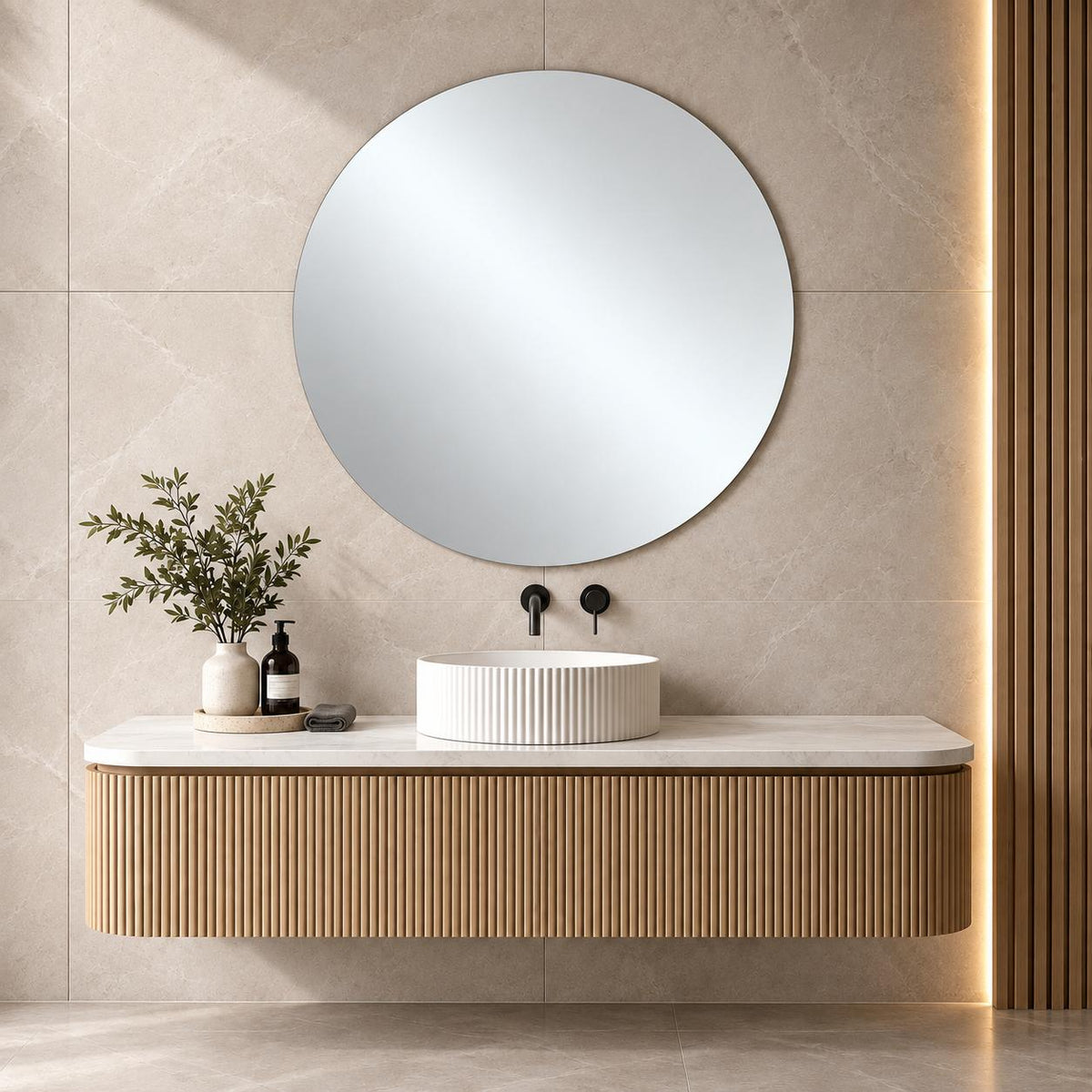 Round Pencil Edge Mirror - 800mm