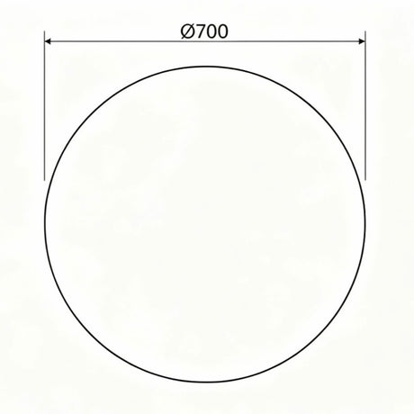 RM700 - 700x700x5mm Pencil Edge Copper Free Round Plain Mirror – alternate view