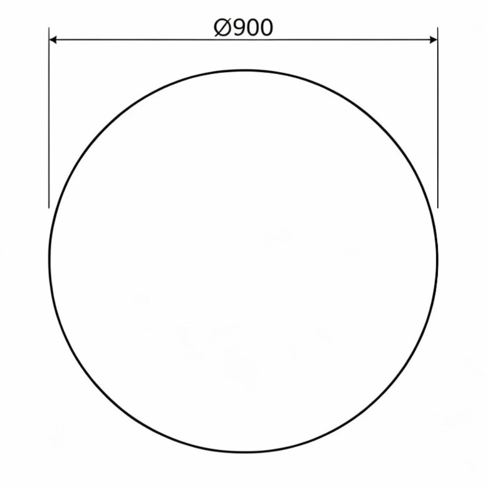 RM900 - 900x900x5mm Pencil Edge Copper Free Round Plain Mirror – alternate view