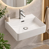 420mm Square Gloss White Wall Hung Basin -420x420x120mm