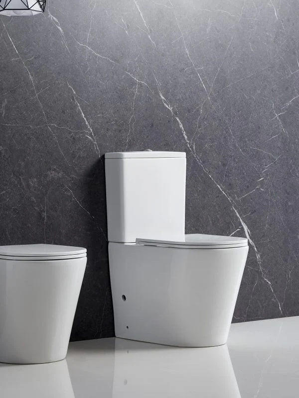 Damian Rimless Tornado Quiet Flush Toilet Suite – Gloss White – view 4