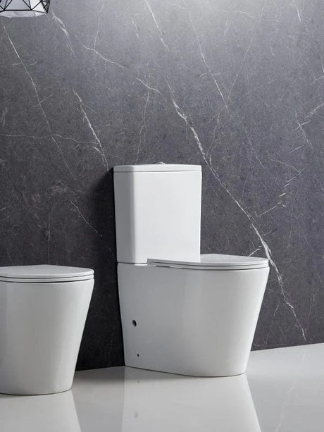 Damian Rimless Tornado Quiet Flush Toilet Suite – Gloss White – view 4
