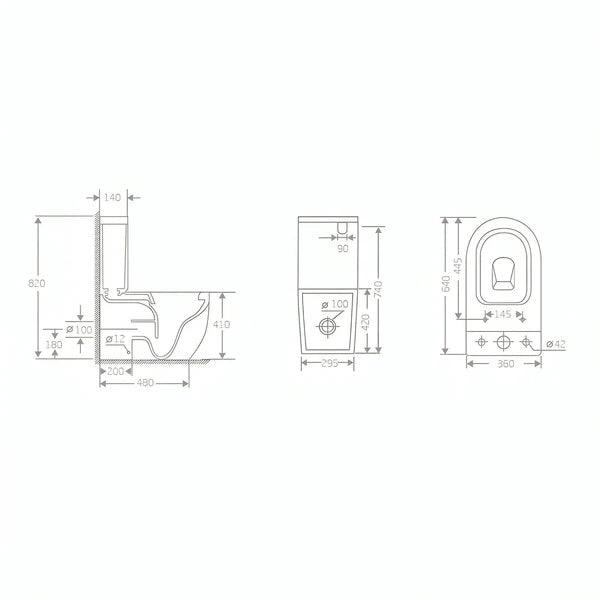 Damian Rimless Tornado Quiet Flush Toilet Suite – Gloss White – view 7