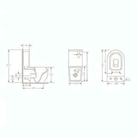 Damian Rimless Tornado Quiet Flush Toilet Suite – Gloss White – view 7
