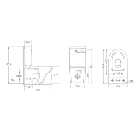 Ivy Rimless Back to Wall Toilet Suite – Gloss White – view 5