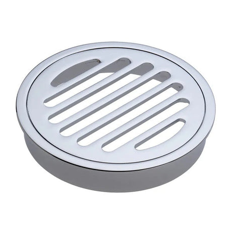Round Floor Waste Round Grate with 100mm Outlet – Chrome