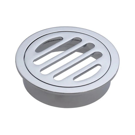 Round Floor Waste Round Floor Grate with 80mm Outlet – Chrome