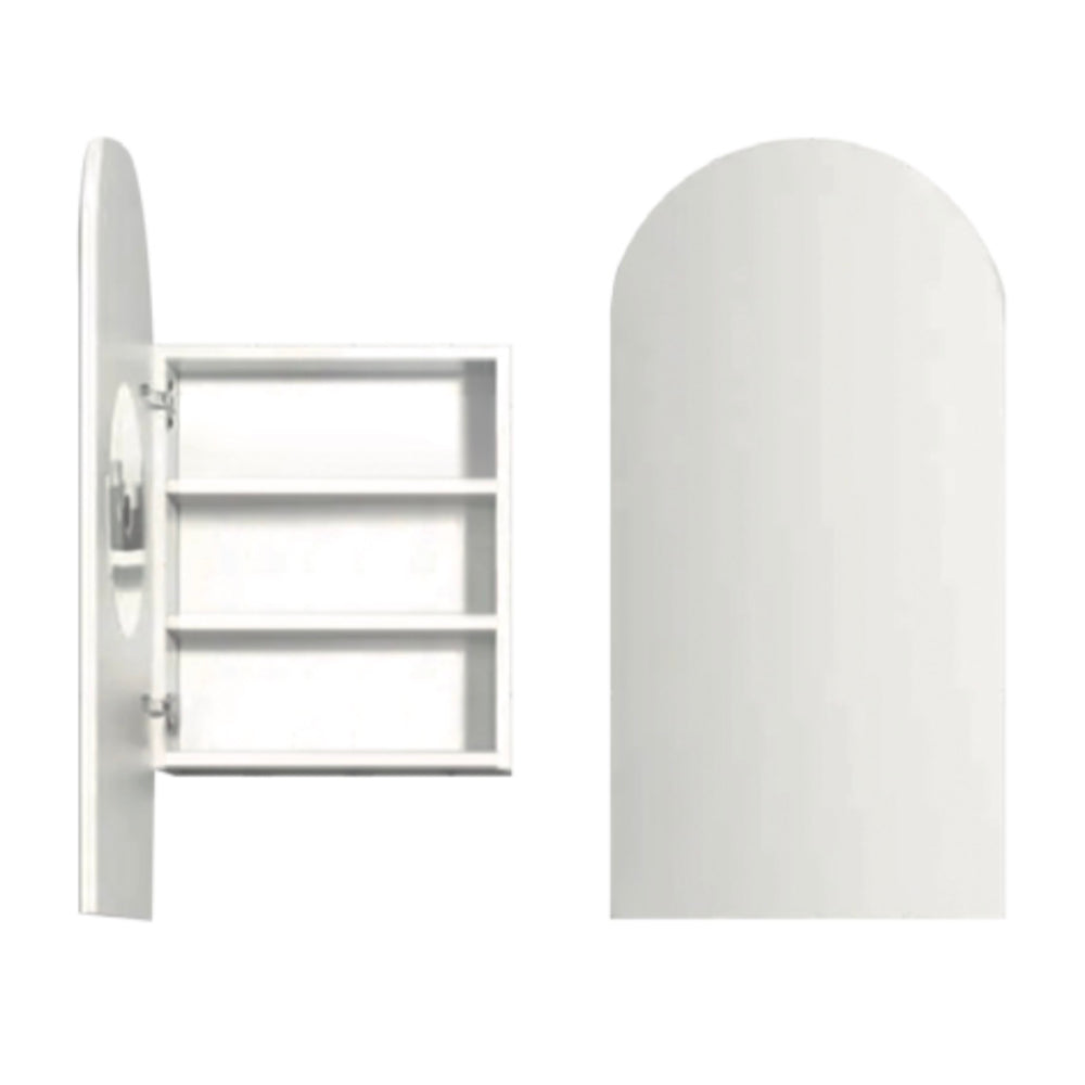 SA4590 - 450x900x150mm Matte White Polyurethane Arch Cabinet with Pencil Edge Mirror – alternate view