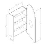 SA4590MB - 450x900x150mm Matte Black Polyurethane Peel Cabinet with Pencil Edge Mirror – view 4