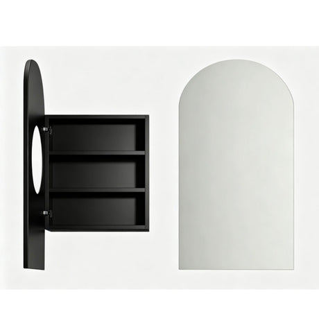 SA4590MB - 450x900x150mm Matte Black Polyurethane Peel Cabinet with Pencil Edge Mirror – alternate view
