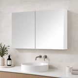 900mm PVC Shaving Cabinet Gloss White - 900 x 720 x 150mm