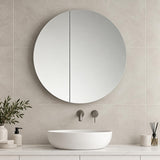 600mm Round Shaving Cabinet Matte White