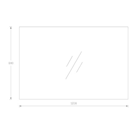 SE1200 - 1200x800x5mm Pencil Edge Copper Free Plain Rectangular Mirror – alternate view