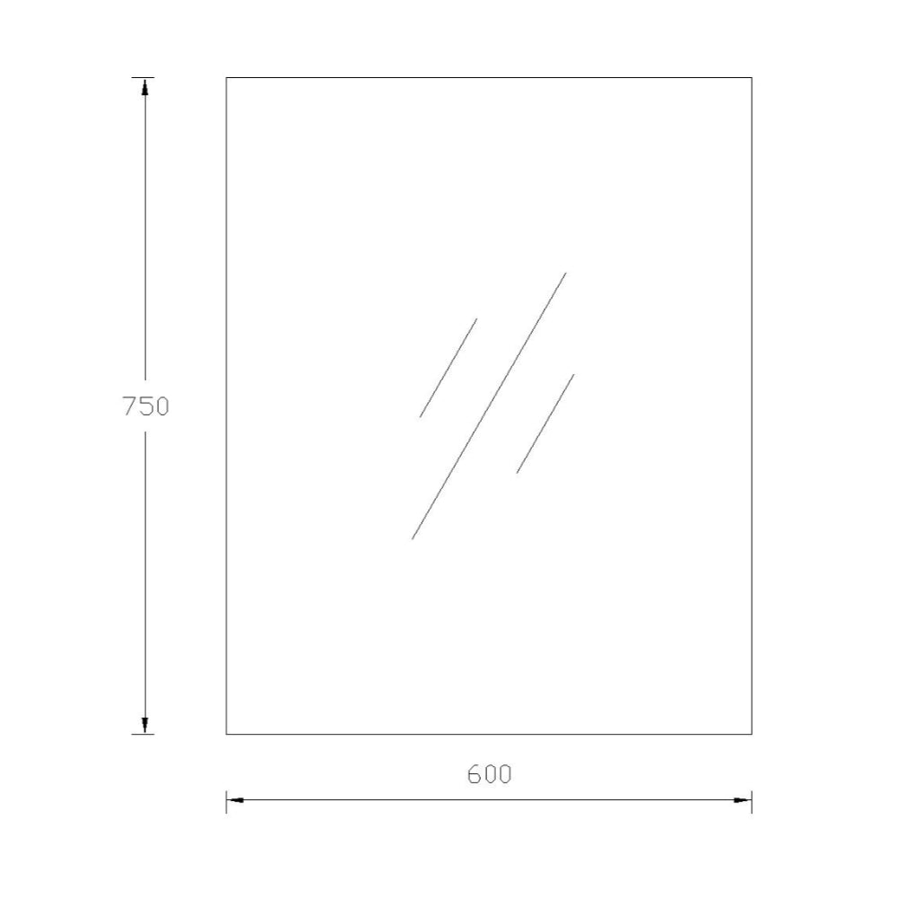 SE600 - 600x750x5mm Pencil Edge Copper Free Rectangular Plain Mirror – alternate view