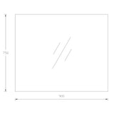 SE900 - 900x750x5mm Pencil Edge Copper Free Rectangular Plain Mirror – alternate view
