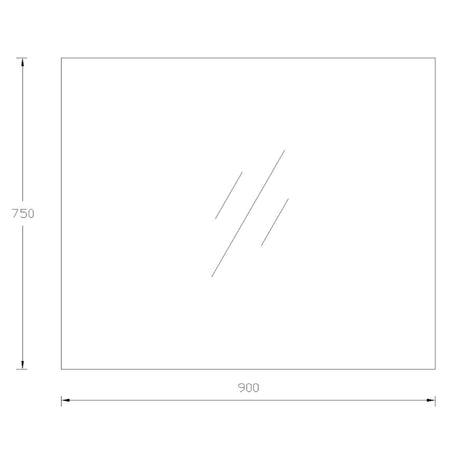 SE900 - 900x750x5mm Pencil Edge Copper Free Rectangular Plain Mirror – alternate view