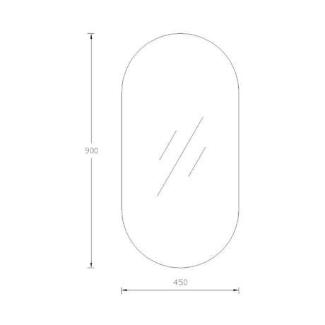 SE4590P - 450x900x5mm Pencil Edge Copper Free Peel Plain Mirror – alternate view
