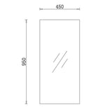 SE4595 - 450x950x5mm Pencil Edge Copper Free Rectangular Plain Mirror – detail view