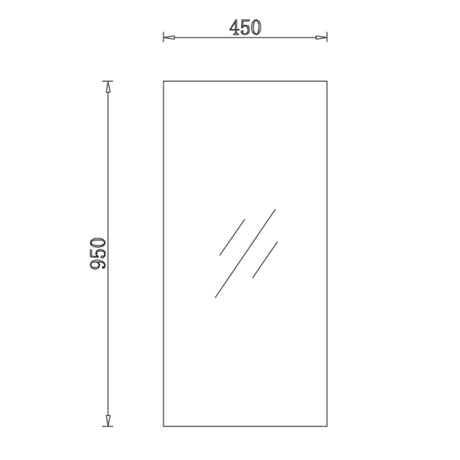 SE4595 - 450x950x5mm Pencil Edge Copper Free Rectangular Plain Mirror – detail view