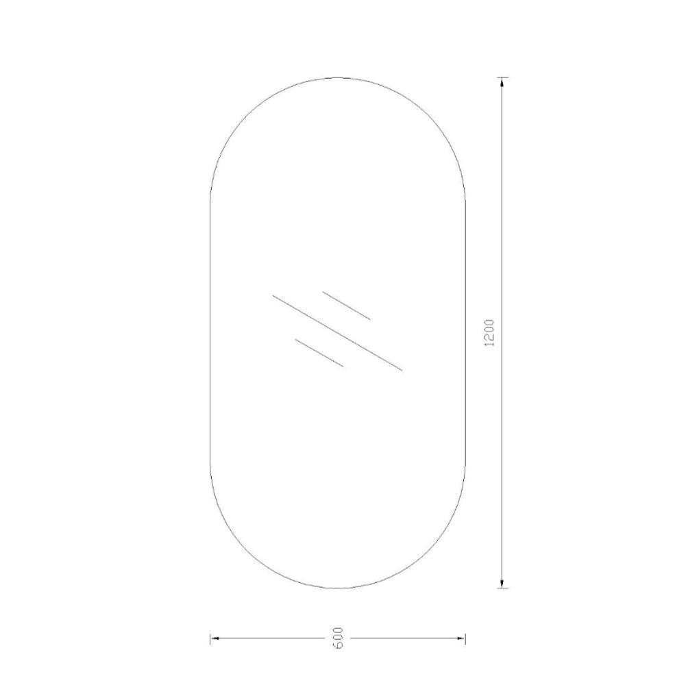 SE60120P - 600x1200x5mm Pencil Edge Copper Free Peel Plain Mirror – alternate view