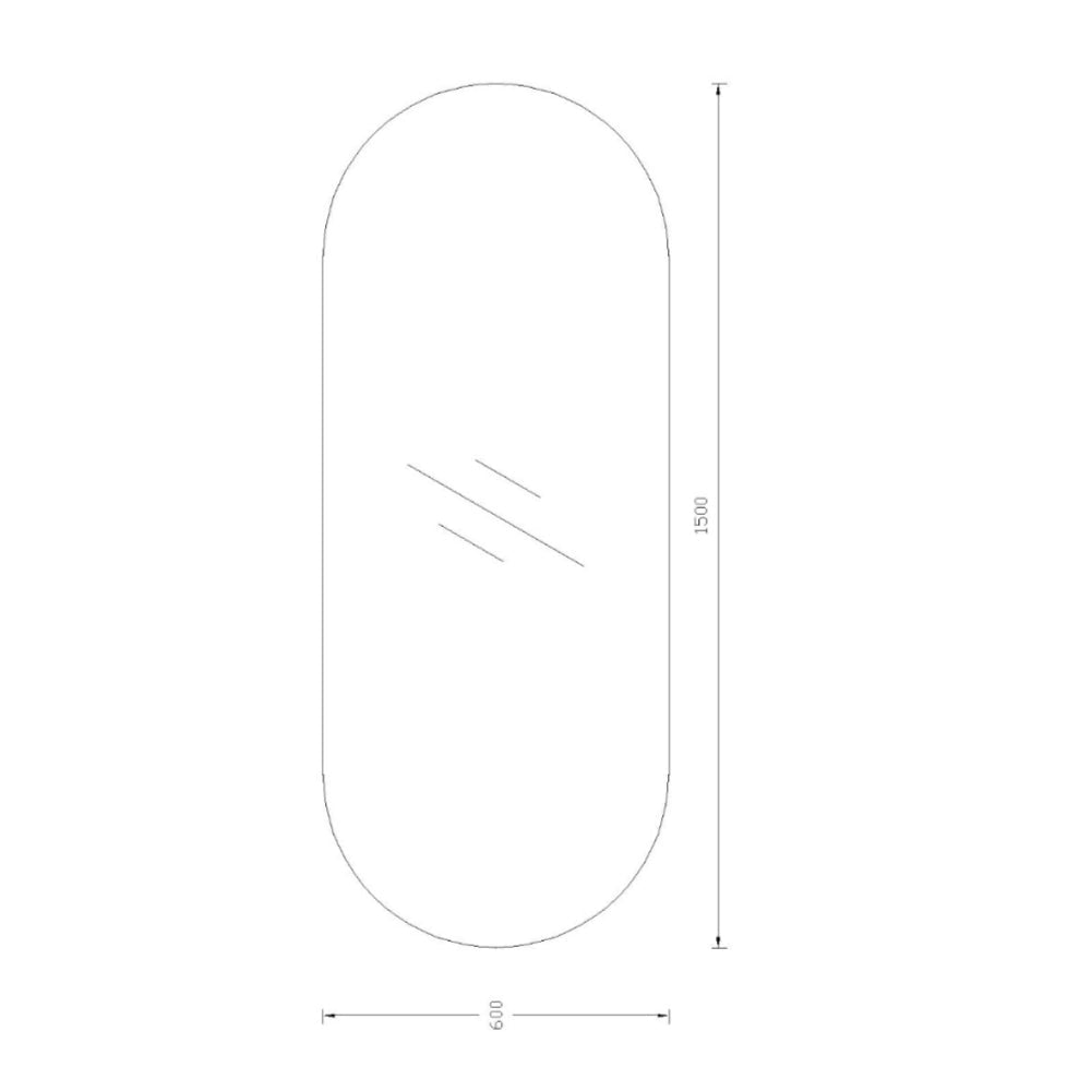 SE60150P - 600x1500x5mm Pencil Edge Copper Free Peel Plain Mirror – alternate view
