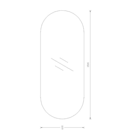 SE60150P - 600x1500x5mm Pencil Edge Copper Free Peel Plain Mirror – alternate view