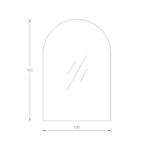 SE6090A - 600x900x5mm Pencil Edge Copper Free Arch Plain Mirror – alternate view