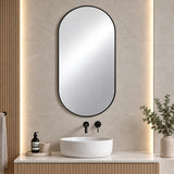Pill Black Framed Mirror - 600 x 900mm