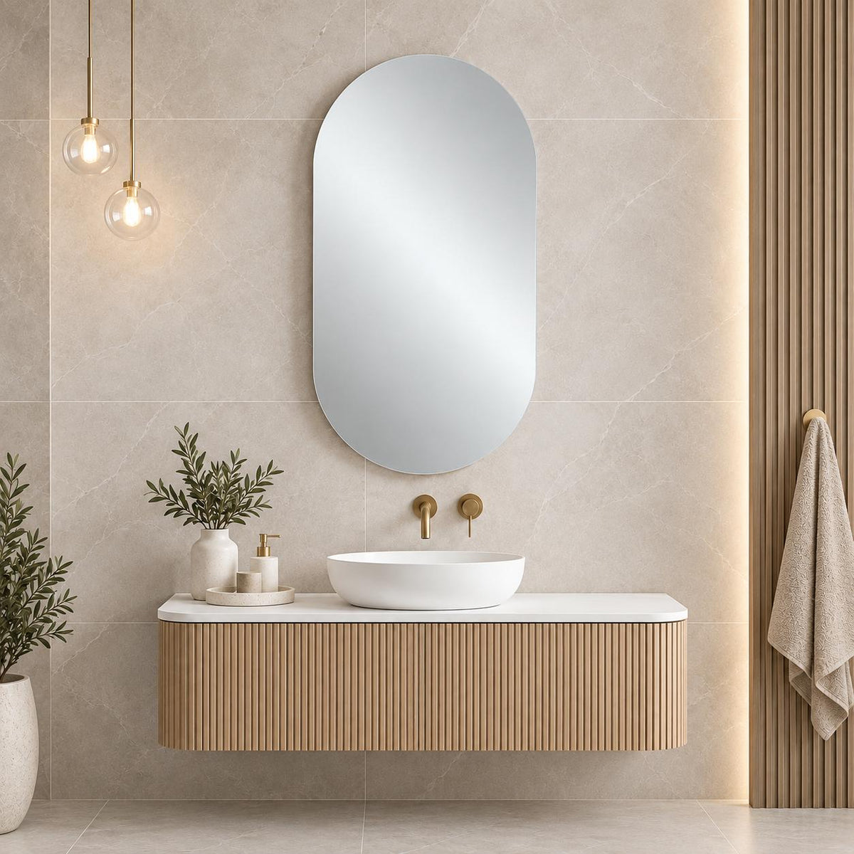Pill Pencil Edge Mirror - 600 x 900mm