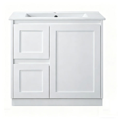 SH750L-KB - 750x460x880mm Shaker Style Kickboard MDF Vanity with Ceramic Basin