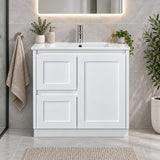 Shayla 750mm Shaker Door Vanity on Kickboard Left Hand Drawers- 750x460x880mm